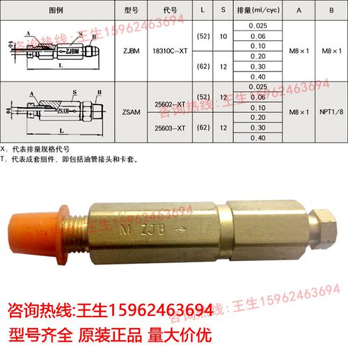 贝奇尔MZJB/MZSA定量加压式稀油计量件分配器18310C/25602/25603-