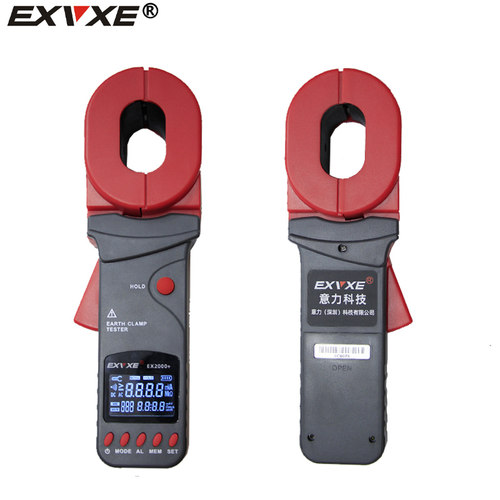 意力钳形接地电阻测试仪数字电阻表EX2000C/A+钳形防雷接地电阻仪