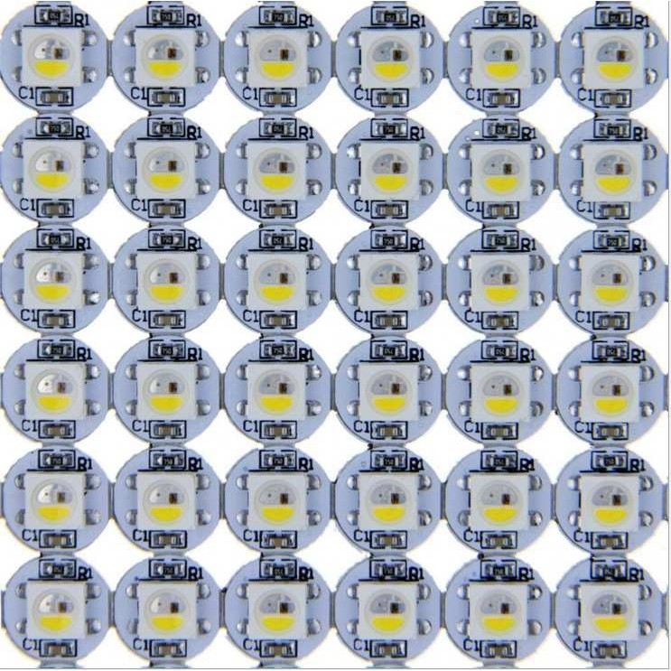 100个4-脚 WS2812B硬板小圆点 5V 5050 RGB RGBW内置幻彩全彩灯珠