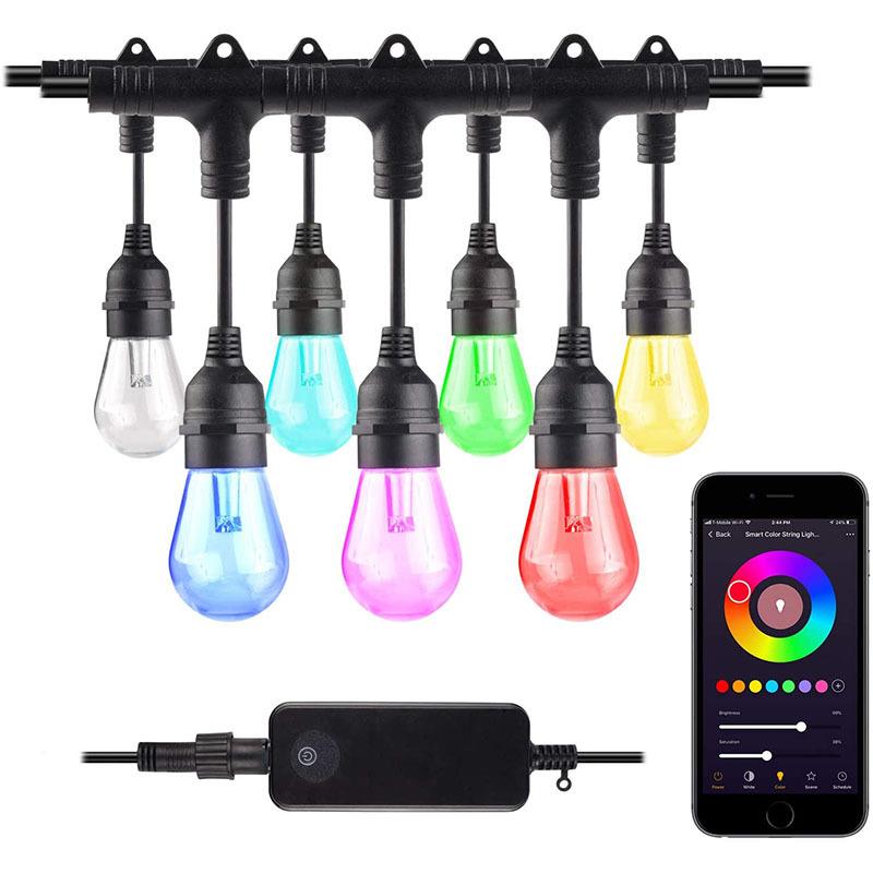 跑马灯灯串户外S14防水灯串E27/E26跑马可换灯泡 庭院餐厅婚礼装