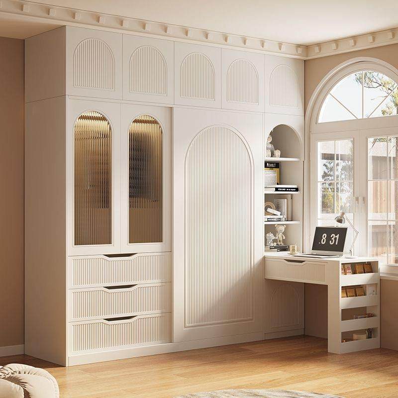 运正旺推拉门衣柜家用卧室实木60cm深小户型免安装出租房用儿童柜