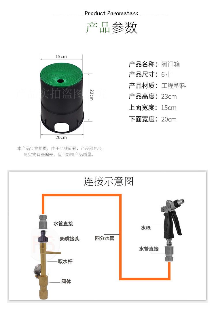 快速取水阀箱 6寸绿化喷灌用塑料阀门箱 阀箱 绿盖阀门箱厂家包邮图片