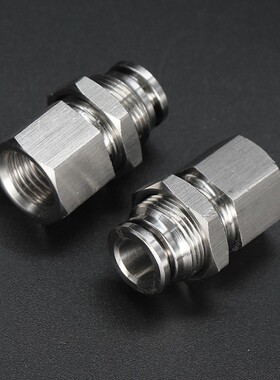 304不锈钢内螺纹快插穿板直通接头内丝快速隔板快速管接头PMF8-02