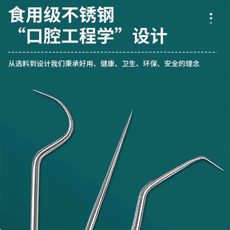 304牙签随身携带不锈钢高档可循环牙线家用剃牙器牙缝针清洁工具
