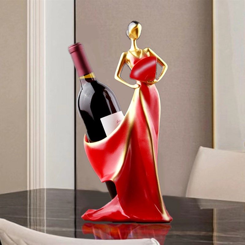 红酒架摆件 美女酒架 欧A式酒柜客厅装饰品 葡萄酒红酒