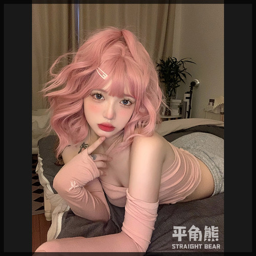 假发女日常网红短卷发lolita自B然逼真水波纹夏季新款jk全头套假