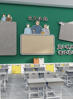 班级布置教室装饰毛毡文化墙贴公B告栏初高中黑板报材料新学期开