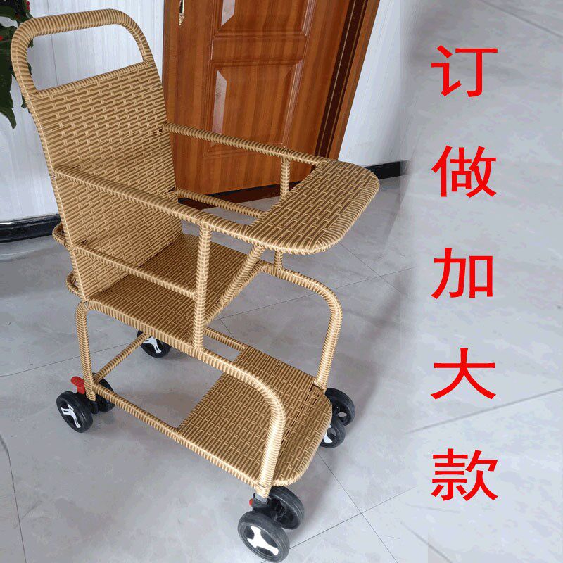 订做手推车胖宝j宝定制加大儿童推车仿藤竹藤大童推车特殊儿童推
