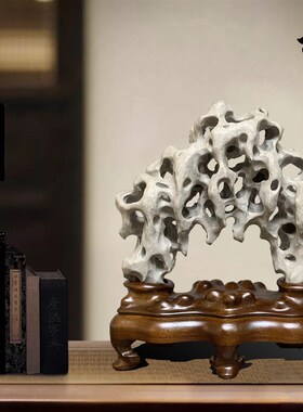 广西类太b湖石天然原石桥灵璧奇中式客厅会所书房装饰小型摆件国