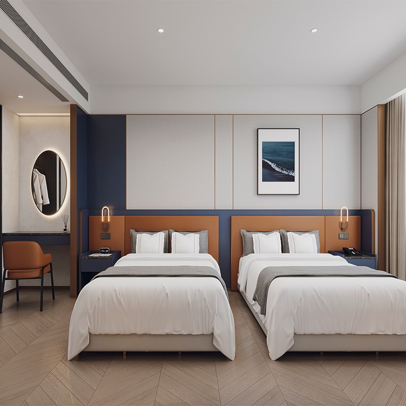 精品酒店家具定制宾馆家具商务酒店家具床公寓家具民宿家具皮革床
