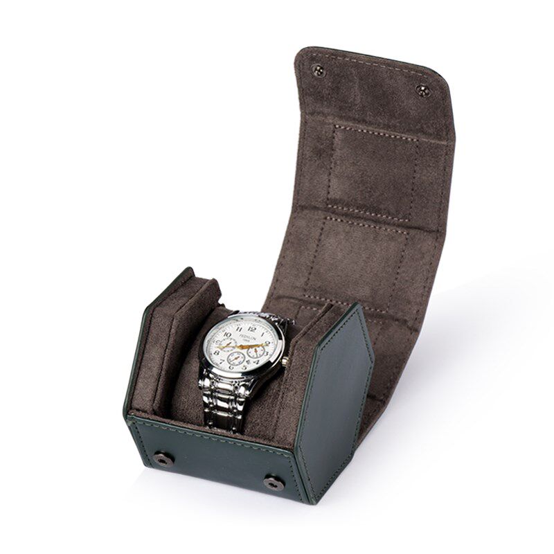 手表收纳盒防尘便携旅行皮质手表盒单个2位3位机械腕表收纳包装盒