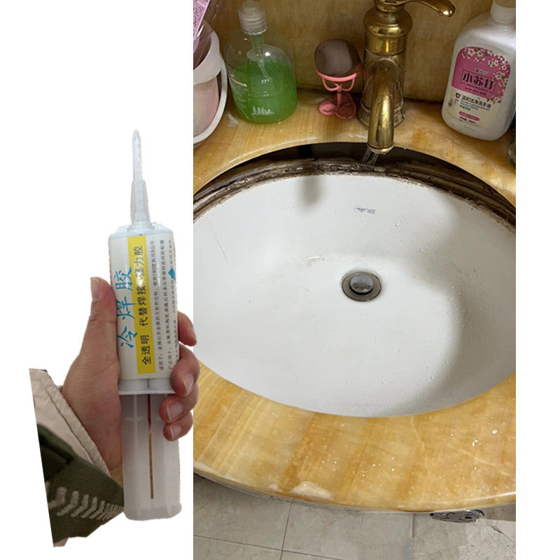 修补洗脸盆脱落专用胶大理石台y粘陶瓷洗手盆松脱掉落云石胶安装