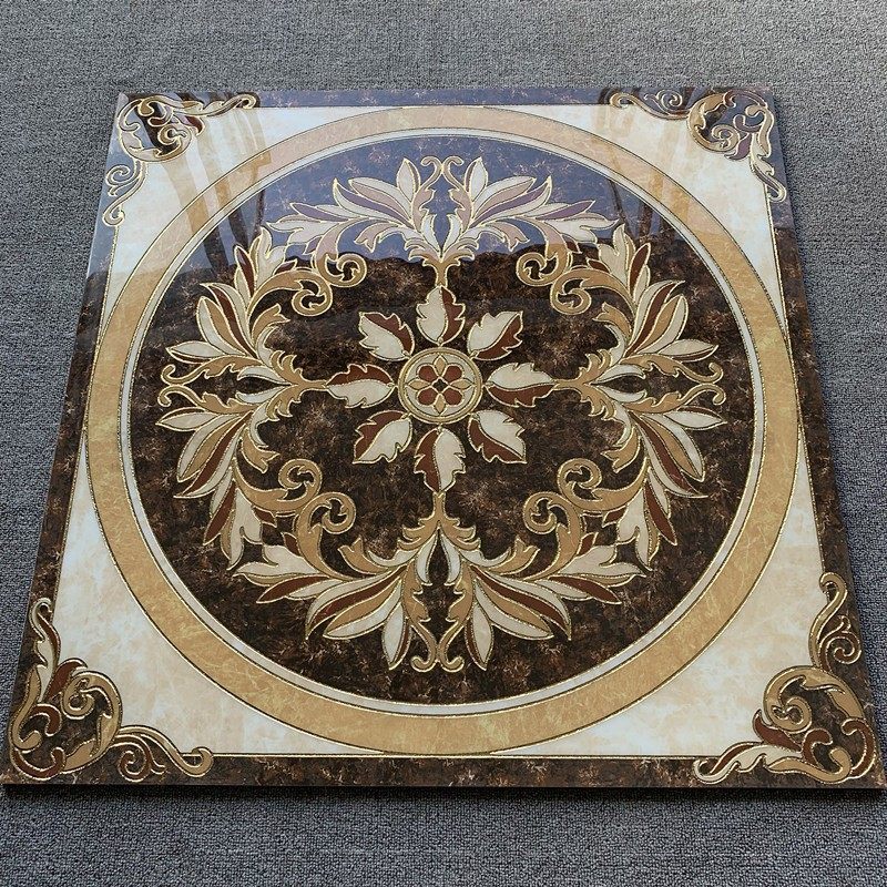 入户玄关拼花瓷砖800x800 欧式拼花地砖圆形地毯花拼图造型抛晶砖