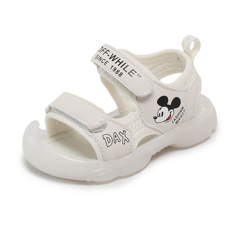 男童带灯宝宝鞋子软底防滑婴儿凉鞋包头H0-1一2岁小童学步鞋透气