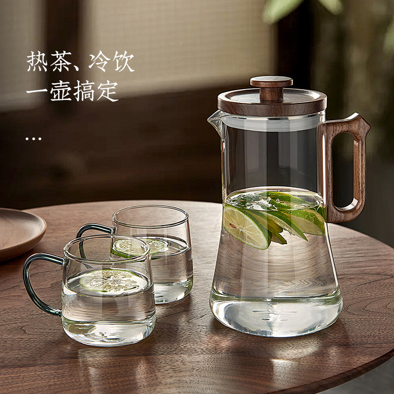 冷水壶玻璃家用耐高温凉白开水杯大容量夏季泡茶具套装高档凉水壶