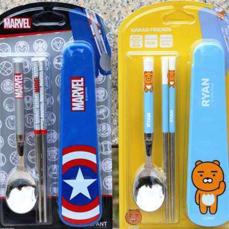 筷子勺子套装收纳盒便携儿童餐具三件套小学生勺筷叉子不锈钢家用,餐饮具,便携/折叠餐具,淘宝优惠券,粉丝福利购,淘宝优惠卷