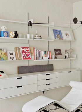 简约隐形壁挂式升降置物架可移动展示架收纳I架vitsoe606轨道书架