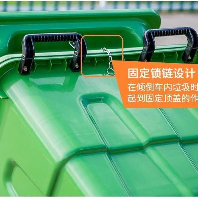 400L保洁塑料环卫垃圾车手推车保洁车清运车环卫垃圾桶市政挂车