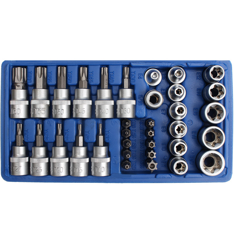 34件套E型套筒梅花星形套筒E4-E20批头T10-T60内六花中飞工具组套