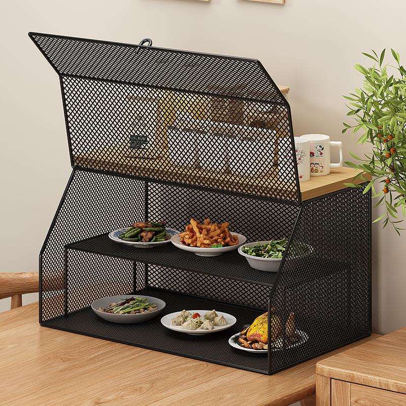 厨房置物架台面餐桌剩饭剩菜罩子防苍蝇蚊子菜罩子桌面多层收纳架