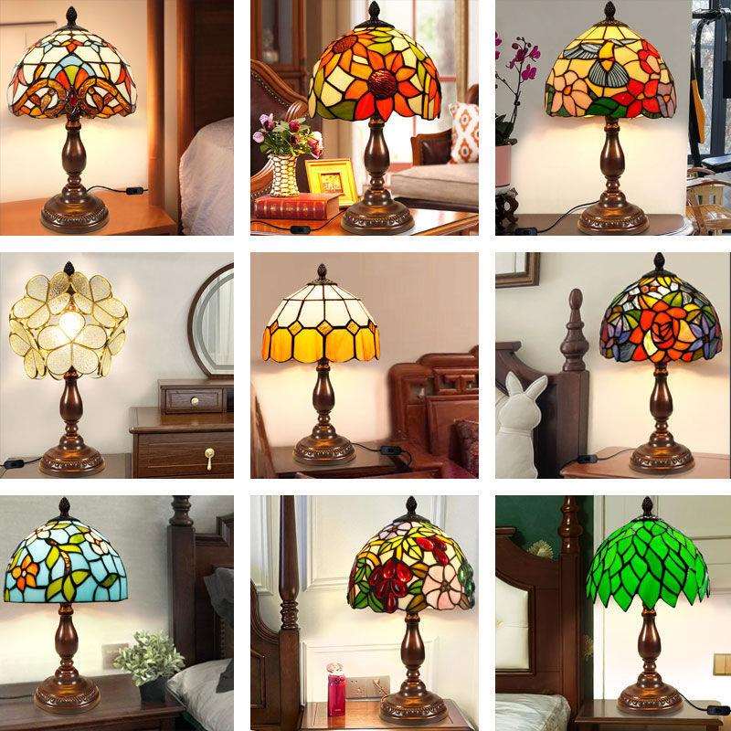 护眼卧室床头房间美式复古现代客厅轻奢创意玻璃网红酒店台灯标准