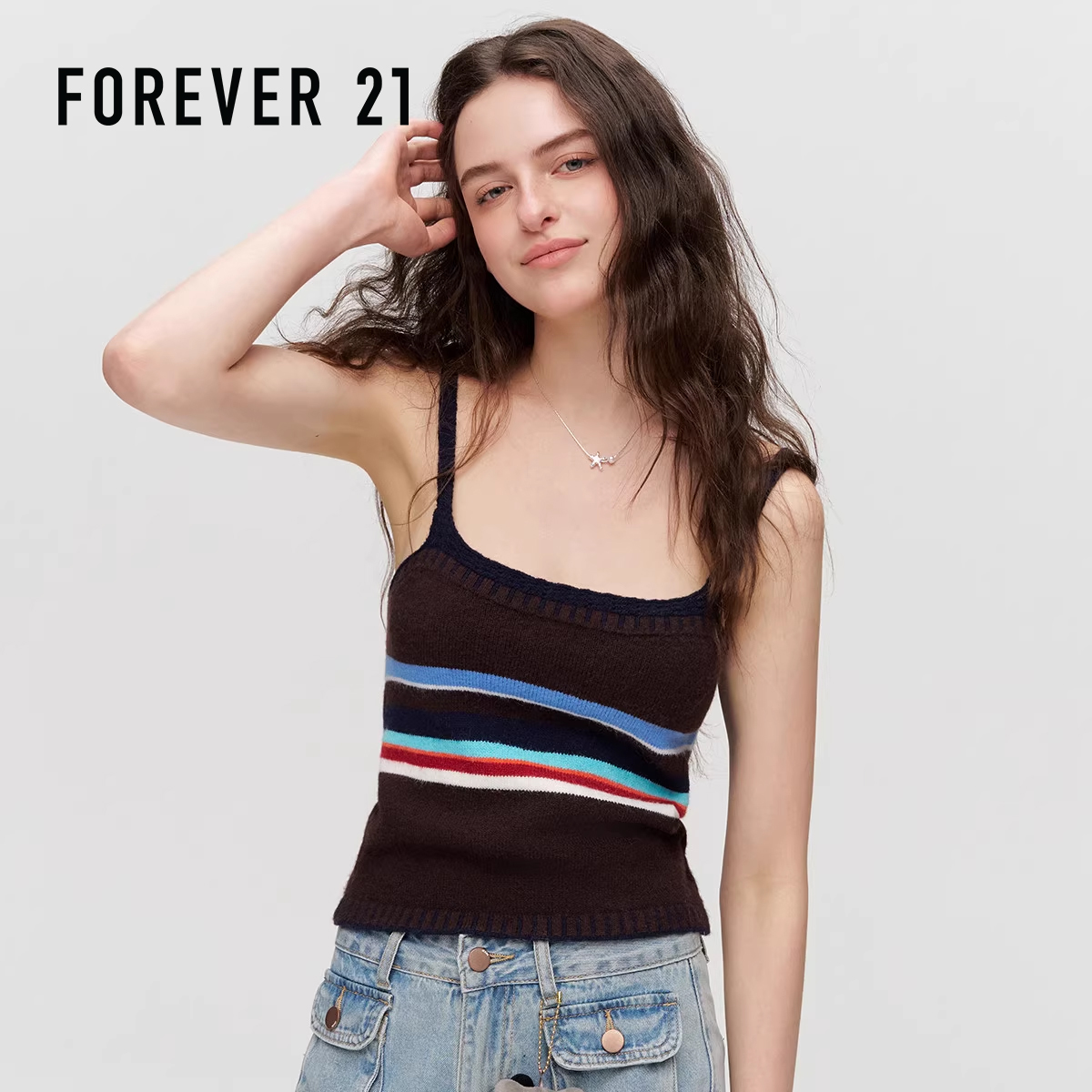 韩系度假风修身短款吊带