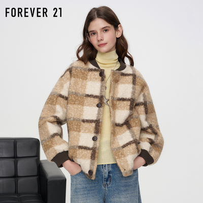 FOREVER21圈圈绒棒球服外套