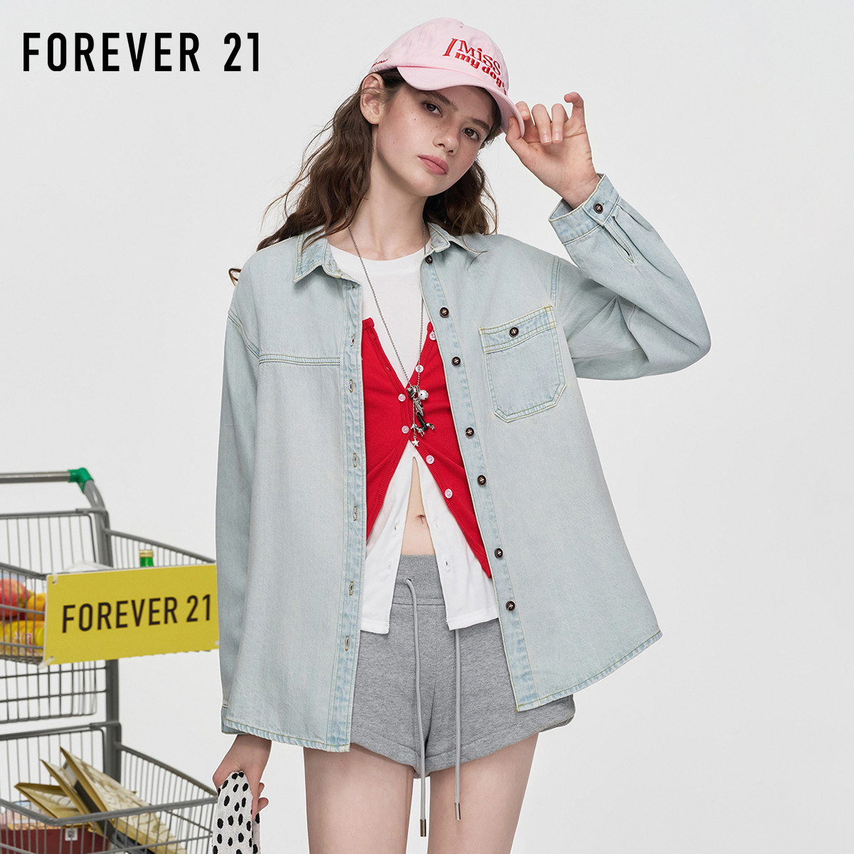 蓝色秋款做旧单排扣翻领女式上衣