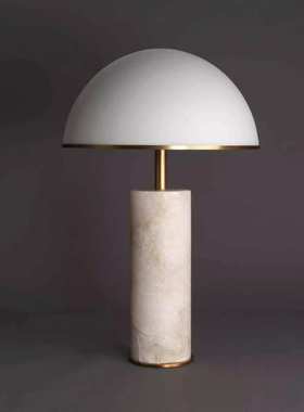 北欧后现代简约白色蘑菇台灯个性创意云石台灯客厅书房卧室床头