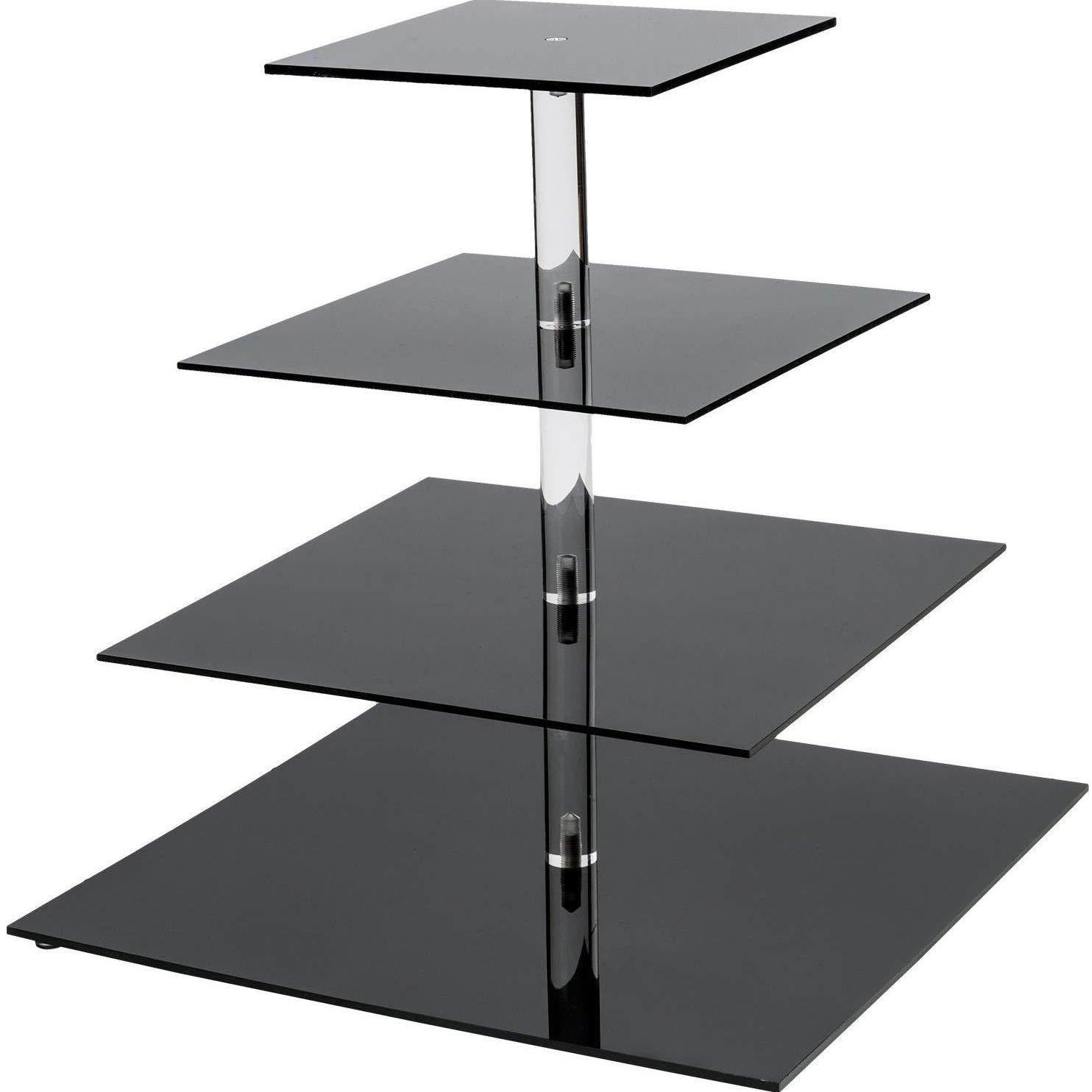 4层黑色方形蛋糕架 甜品蛋糕摆放架 4MM厚度Dispaly Stand