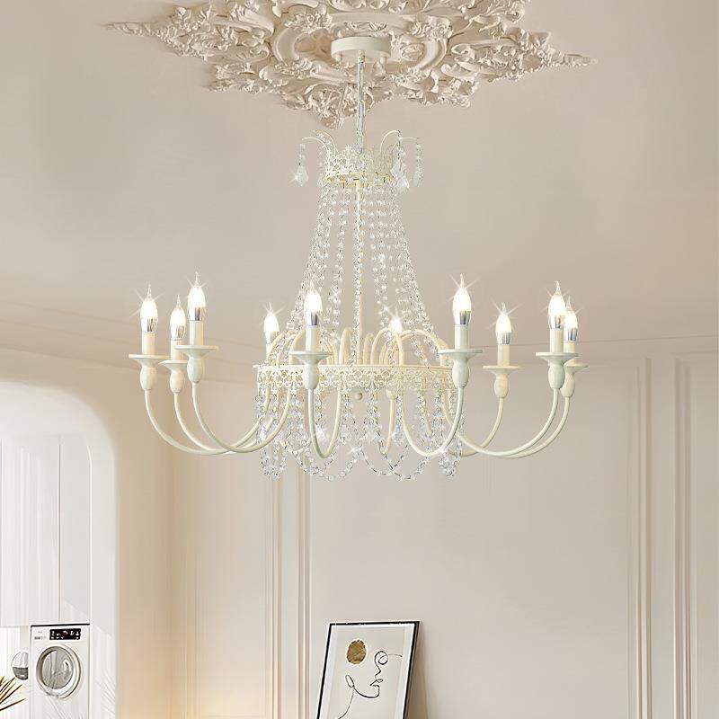 跨境美式吊灯水晶乡村美式枝形吊灯复古房间吧台卧室灯饰LED灯具