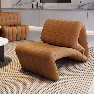 轻奢巴塞罗那单人沙发椅休闲设计师创意拳头折叠多功能懒人躺椅