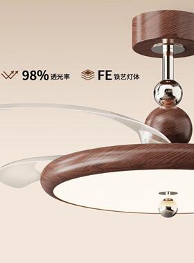 餐厅风扇灯2025新款静音中古风吸顶卧室客厅隐形一体电扇吊灯412Z