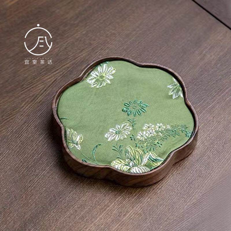 宜室茶话黑胡桃木壶承干泡盘实木茶托盘布艺茶席茶垫茶盘茶承配件,电子元器件市场,其它元器件,淘宝优惠券,粉丝福利购,淘宝优惠卷