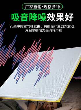 穿孔铝合金复合吸音板机房墙面吊顶天花板防火阻燃隔热隔音玻璃棉