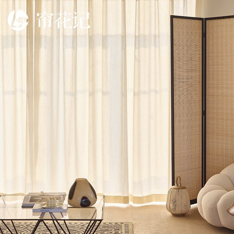 优雅法式浮雕精致提花纱帘透光不透人客厅卧室高级感窗帘窗纱定制