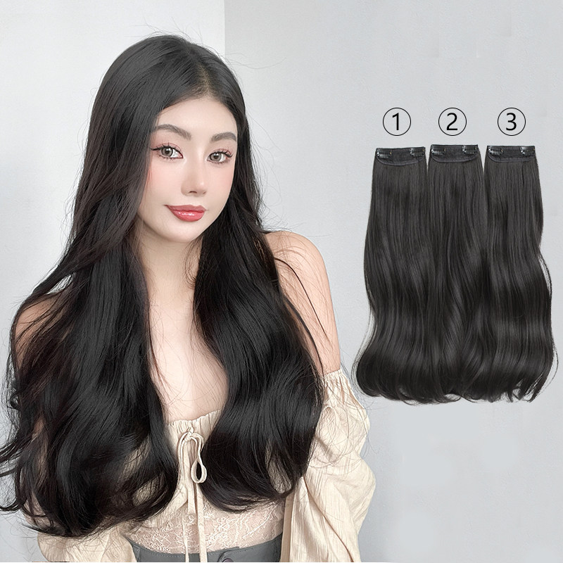 假发片卷发三片式假发女长发蓬y松增发量网红大波浪接长发隐形贴
