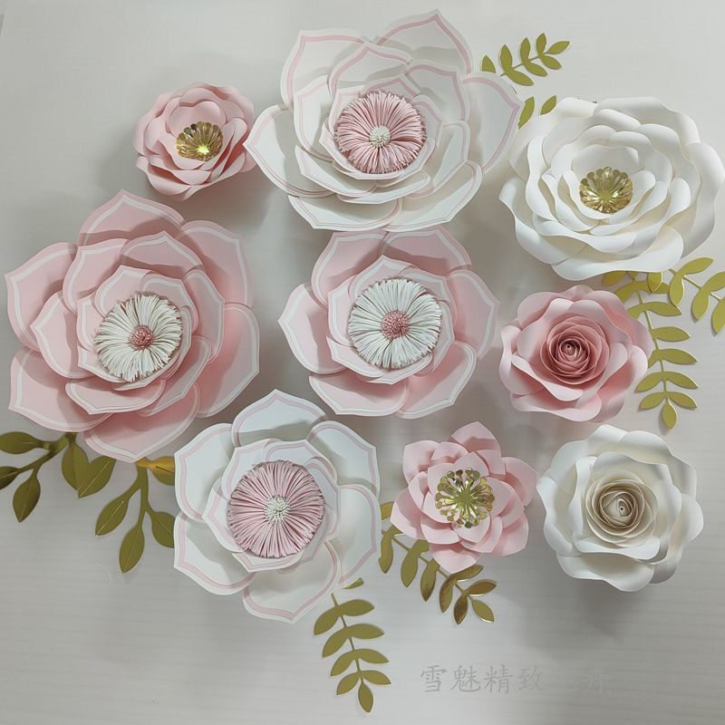 成品橱窗装饰道具立体手工花影楼婚庆婚礼背景墙房间节日布置纸花