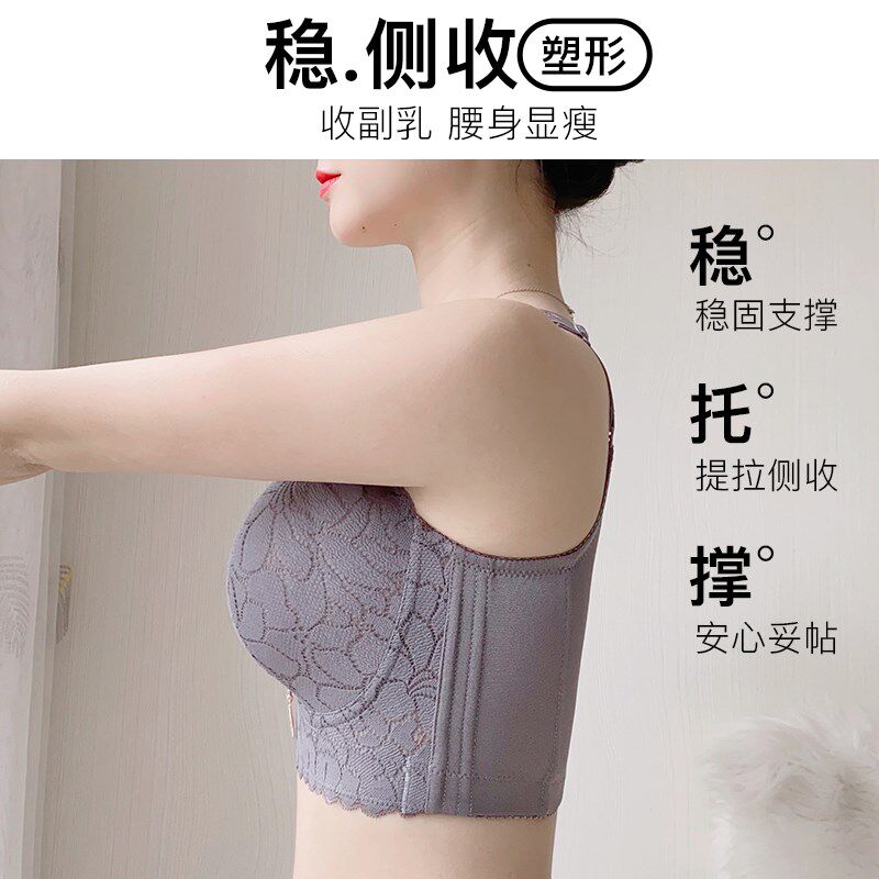夏天超薄内衣女大胸显小全罩杯薄款无钢圈胸罩聚拢收副乳大码文胸
