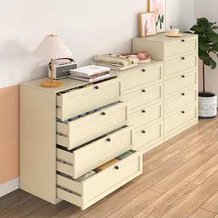 抽屉式收纳柜五斗柜卧室钢制客厅储物柜铁艺简约现代置物柜床尾柜