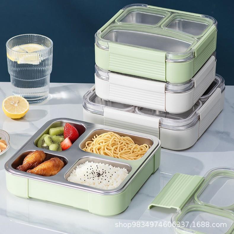 304不锈钢防串味便当保鲜盒学校学生上班族便携密封分格饭盒餐盒
