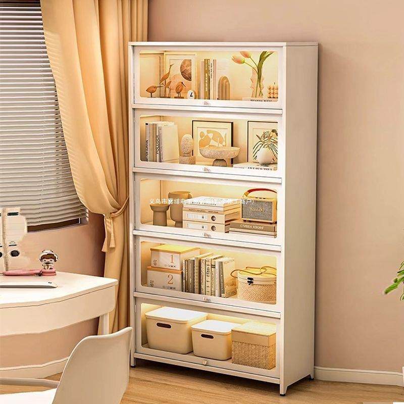家用钢制书柜儿童多层防尘带门书架书房卧室收纳柜展示柜隐形书架,电子元器件市场,其它元器件,淘宝优惠券,粉丝福利购,淘宝优惠卷