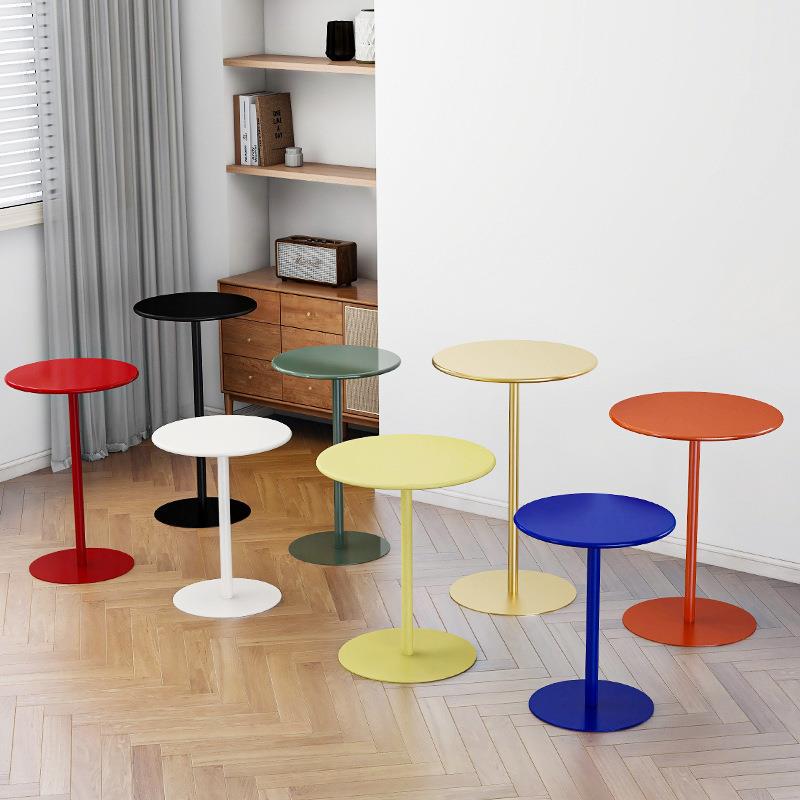 奶茶店小圆桌白色桌椅商用接待洽谈桌甜品高脚咖啡桌小餐桌