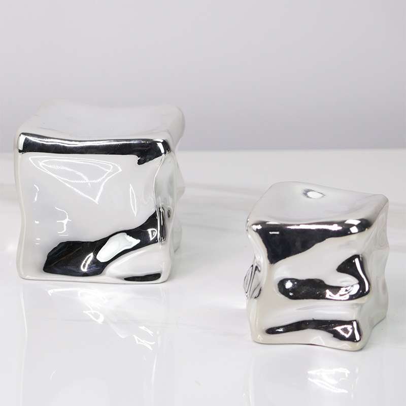 现代简约异形镇纸抽象树脂冰块摆件 样板房室内软装立方体装饰品