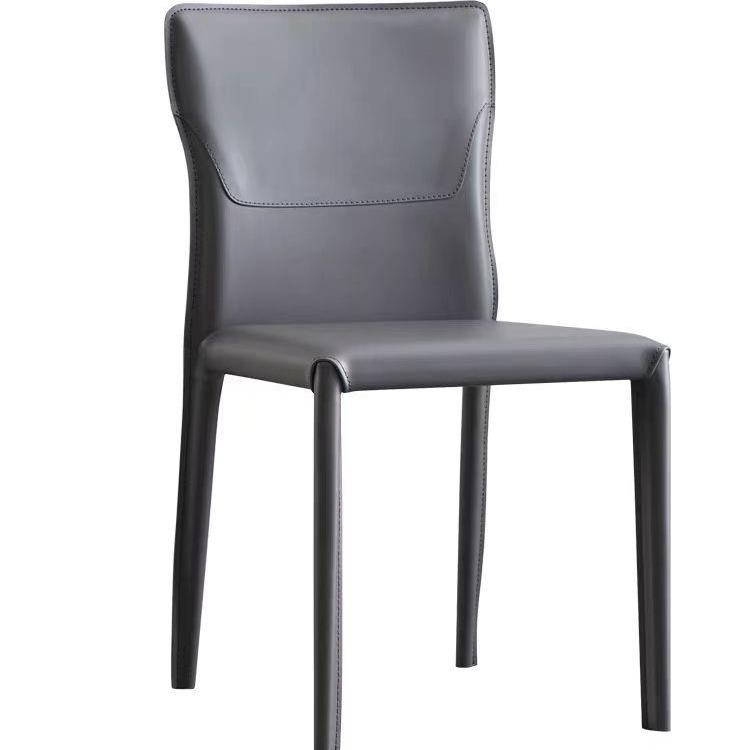 意式现代轻奢简约北欧酒店公区客厅餐厅马鞍皮餐椅售楼处洽谈椅