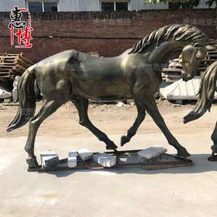 玻璃钢马雕塑半身马雕塑玻璃钢马景观园林绿地公园户外动物摆件