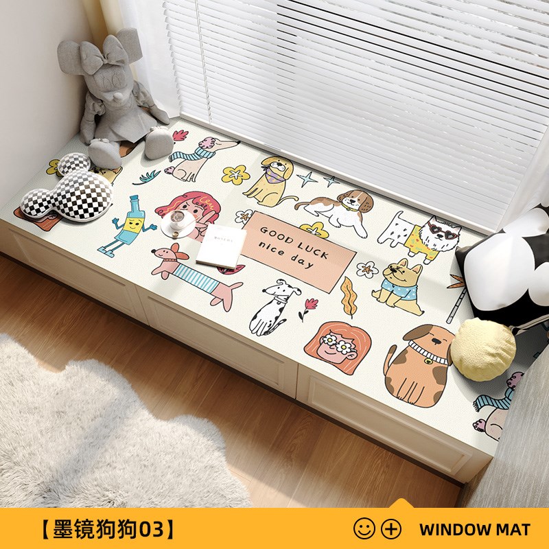 卡通皮革飘窗垫防污免洗阳台垫可裁剪FPU皮革防油耐脏可擦窗台坐