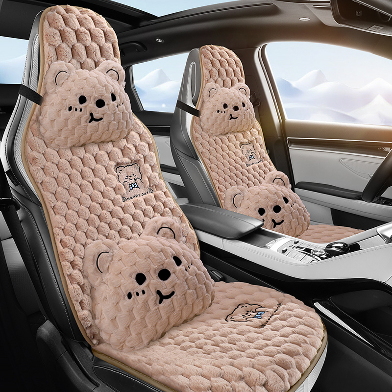 适用五菱缤果宾果汽l车坐垫冬季毛绒座套垫内饰布置改装座垫minie