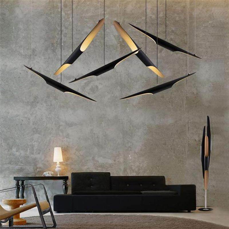 后现代创意个性吊灯 酒店展厅吊灯牛角吊灯斜口铝筒led工程灯吊灯