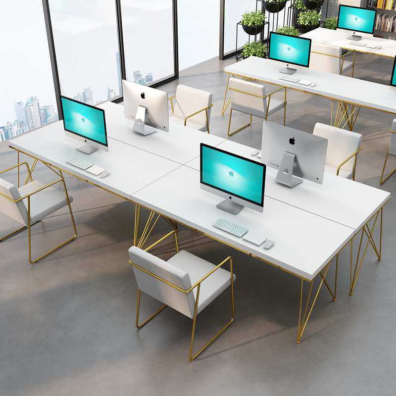 北欧实木创意电脑桌 家用笔记本学习桌椅 会议办公桌客厅铁艺书桌